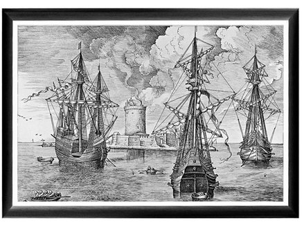Арт-постер «Брейгель: Три военных корабля»