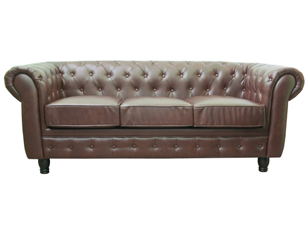 Кожаный диван "Chesterfield brown 3S"
