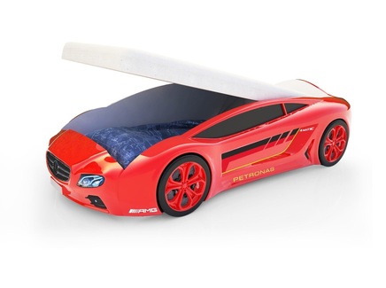Кровать-машина "КарлСон Roadster Мерседес" с подъемным механизмом, с подсветкой дна и фар