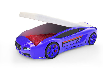 Кровать-машина "КарлСон Roadster Ауди" с подъемным механизмом, с подсветкой дна и фар