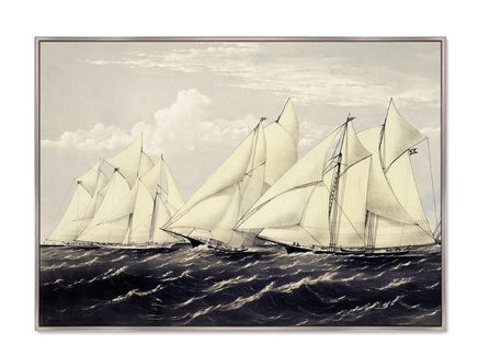 Репродукция картины на холсте "Yachts on a summer cruise" 1871г.