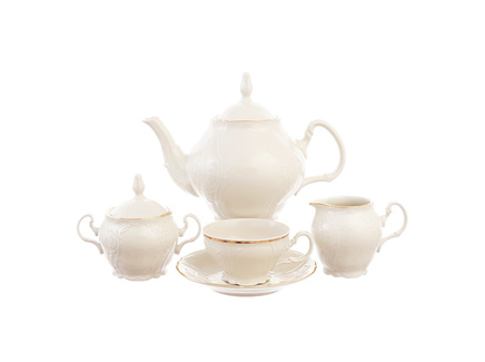 Чайный сервиз на 6 персон "Белый узор Be-Ivory" (17 предметов)