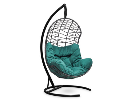 Подвесное кресло-кокон "БАРСЕЛОНА" с зеленой подушкой