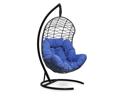 Подвесное кресло-кокон "БАРСЕЛОНА" с синей подушкой
