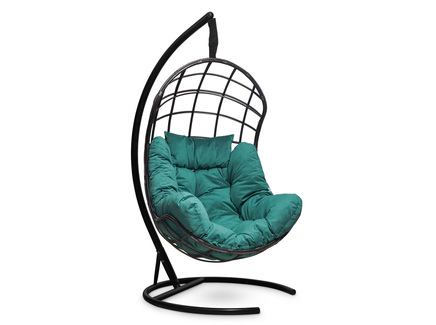 Подвесное кресло-кокон "БАРСЕЛОНА ПЛЮС" с зеленой подушкой