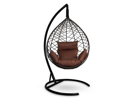 Подвесное кресло-кокон "ALICANTE" коричневое с коричневой подушкой