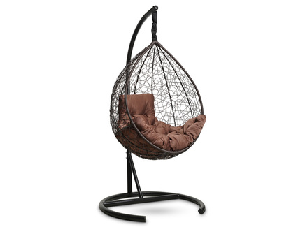 Подвесное кресло-кокон "SEVILLA COMFORT" коричневое с коричневой подушкой