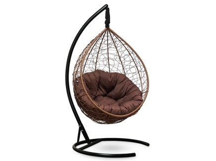 Подвесное кресло "SEVILLA VERDE" горячий шоколад с коричневой подушкой
