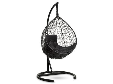Подвесное кресло-кокон "SEVILLA COMFORT" черное с черной подушкой