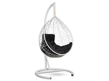 Подвесное кресло-кокон "SEVILLA COMFORT" белое с черной подушкой