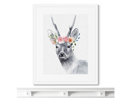 Репродукция картины в раме "Graceful deer No1"