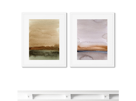 Набор из 2-х репродукций картин в раме "Landscape, coast view"