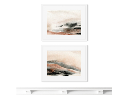 Набор из 2-х репродукций картин в раме "Sun rises over the dunes"