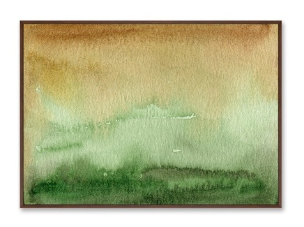 Репродукция картины на холсте "The green valley and the hills beyond"