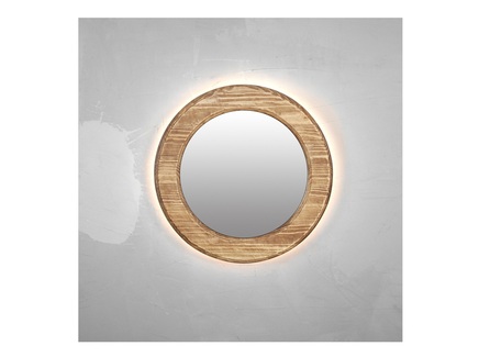 Круглое зеркало в деревянной раме с подсветкой "Round40"