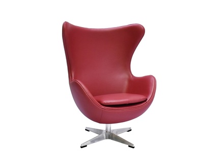 Кресло "EGG CHAIR" красный, натуральная кожа