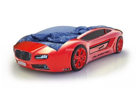 Кровать-машина "КарлСон Roadster Ауди" с подъемным механизмом, с подсветкой дна и фар