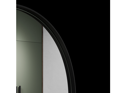 Дизайнерское напольное зеркало "Ozevis" в металлической раме черного цвета